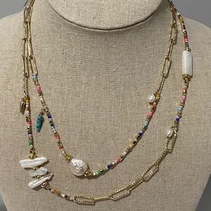 Stella & Dot Modern Bohemian Mixed Media Layering Necklace